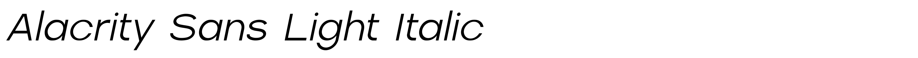 Alacrity Sans Light Italic